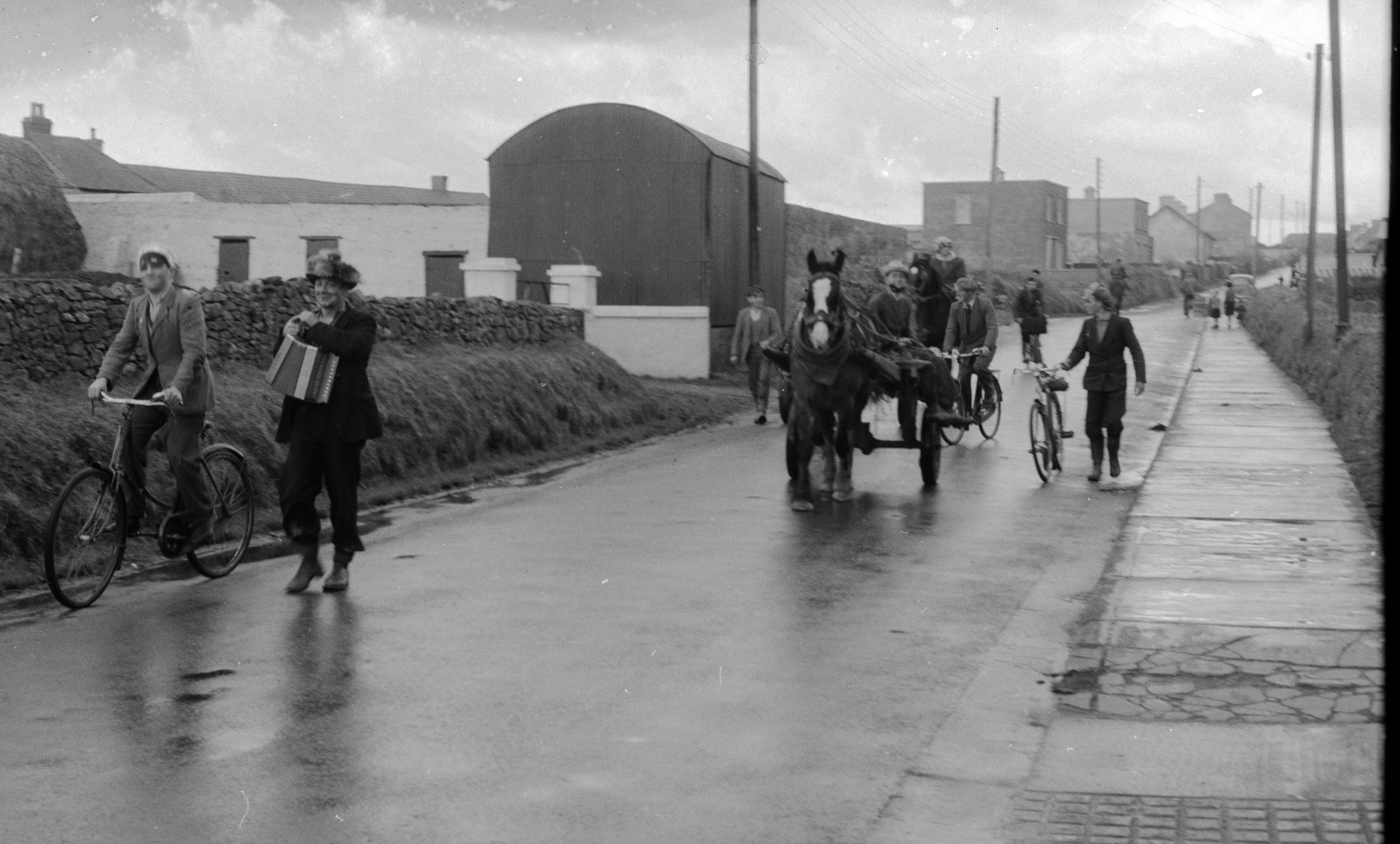 Wren Boys on the road from Beale to Ballybunion in North Kerry in the 1960s