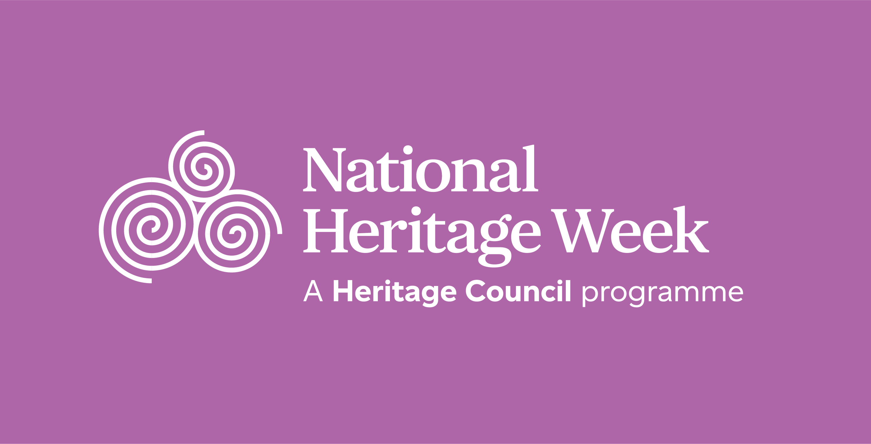 National Heritage Week Logo English White on Pink