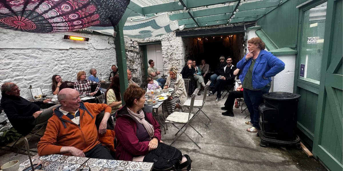 The "Queen of the Rambling House," Frances Kennedy, at Tales over Teacups in Lizzy's Little Kitchen.